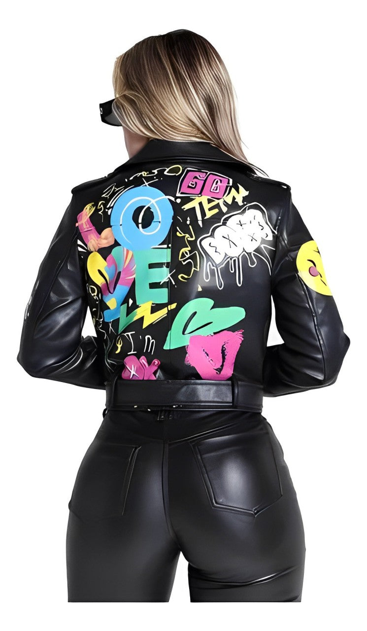 CHAQUETA BIKER TACTO PIEL